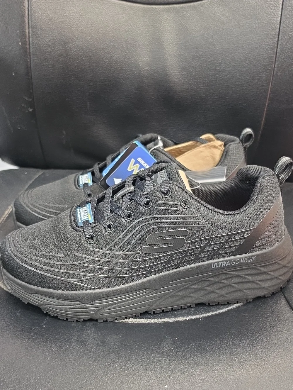 Skechers Men's Ultra Go Work Athletic Work Shoe in Black
